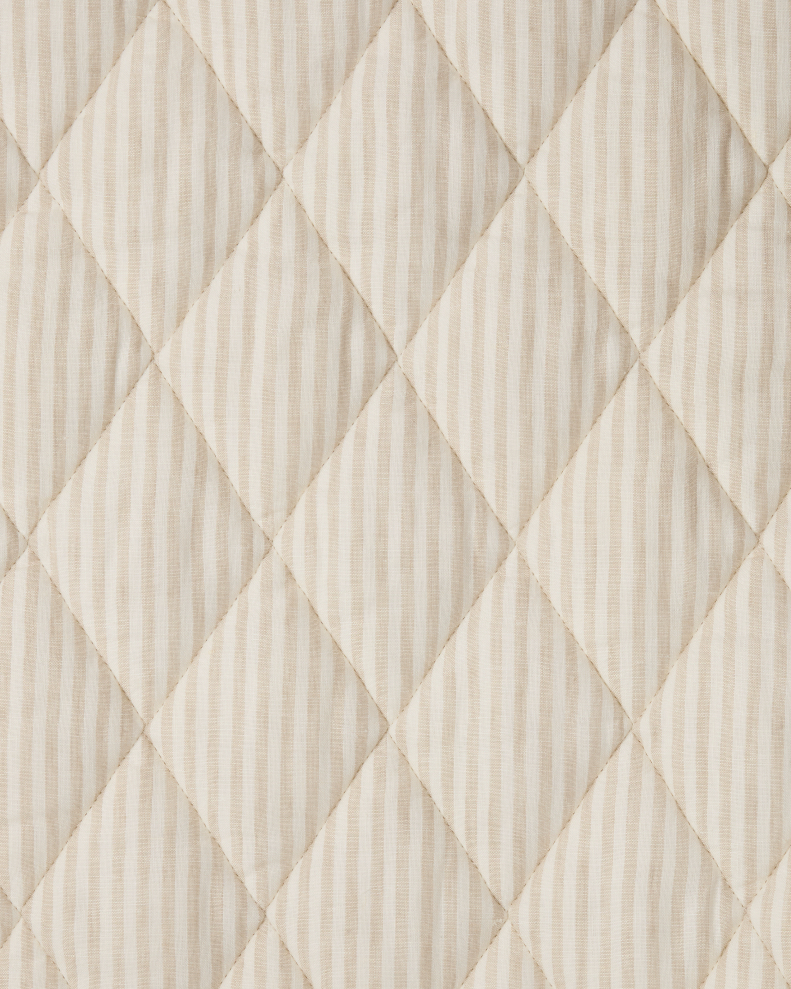 Quilted Linen Playmat in Natural Stripe