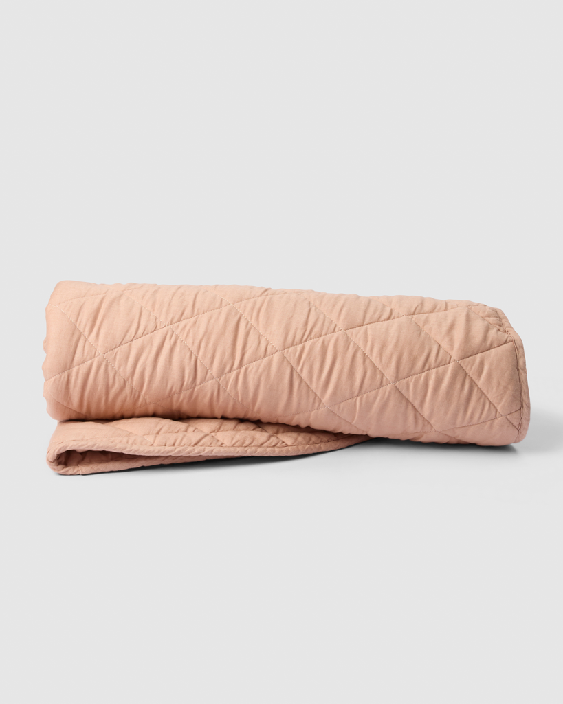 Linen floor mat for tummy time and early movement