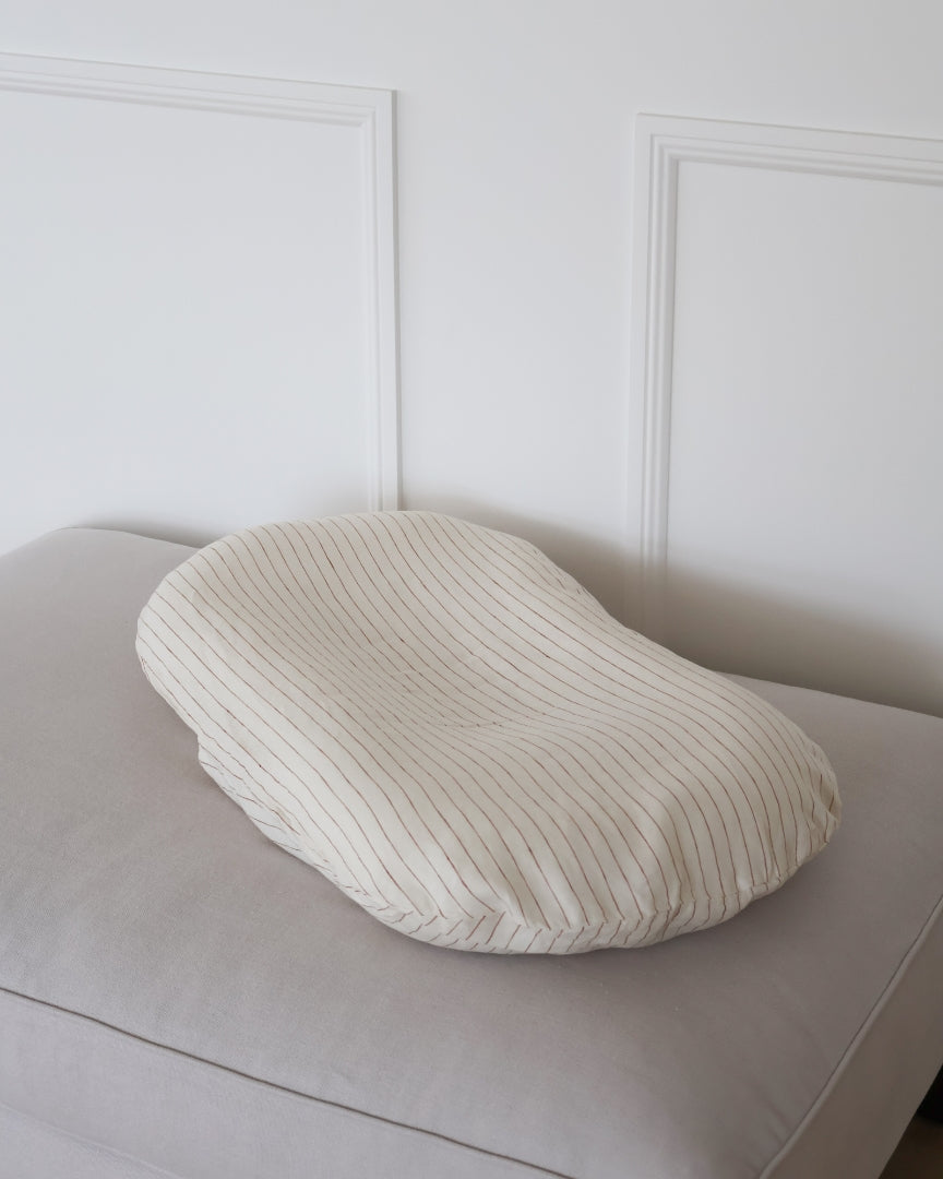 Linen Social Baby Lounger | Sandalwood Pencil Striped