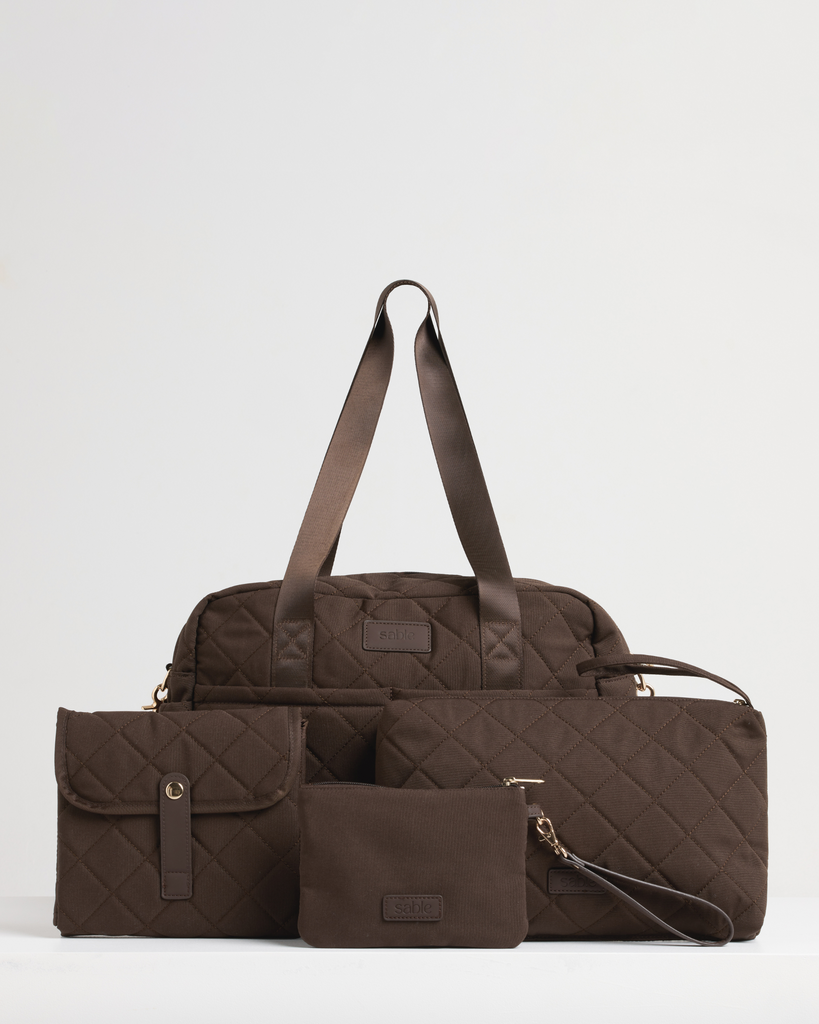Matching brown baby bag set for everyday use