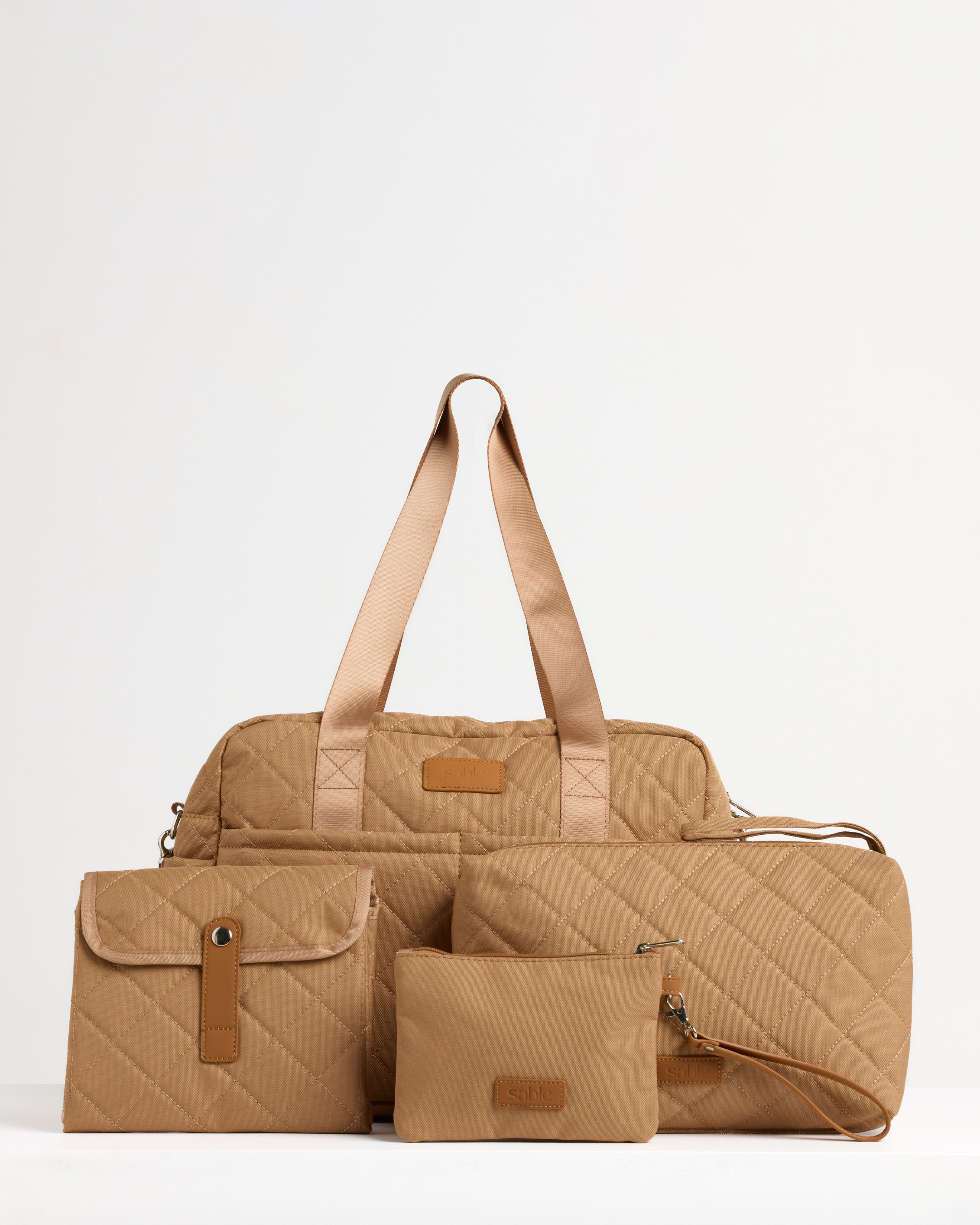 Tan Nappy Bag with Nappy Bag Essentials