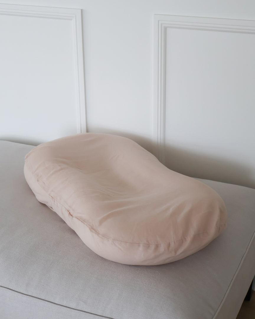 Blush Linen Baby Lounger Cover