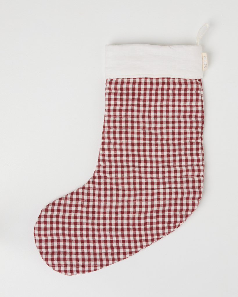 Simple linen stocking for Christmas morning