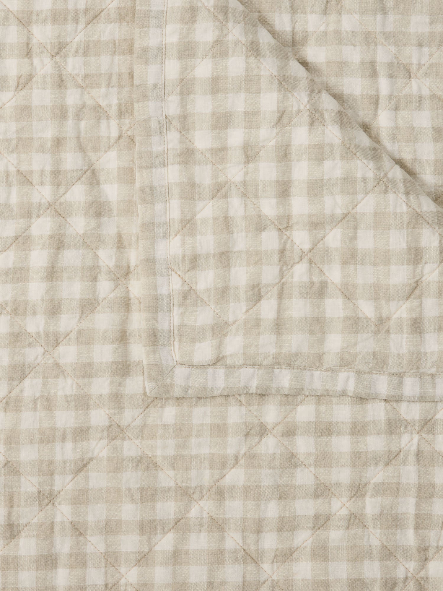 Dove Grey Gingham Cot Quilt