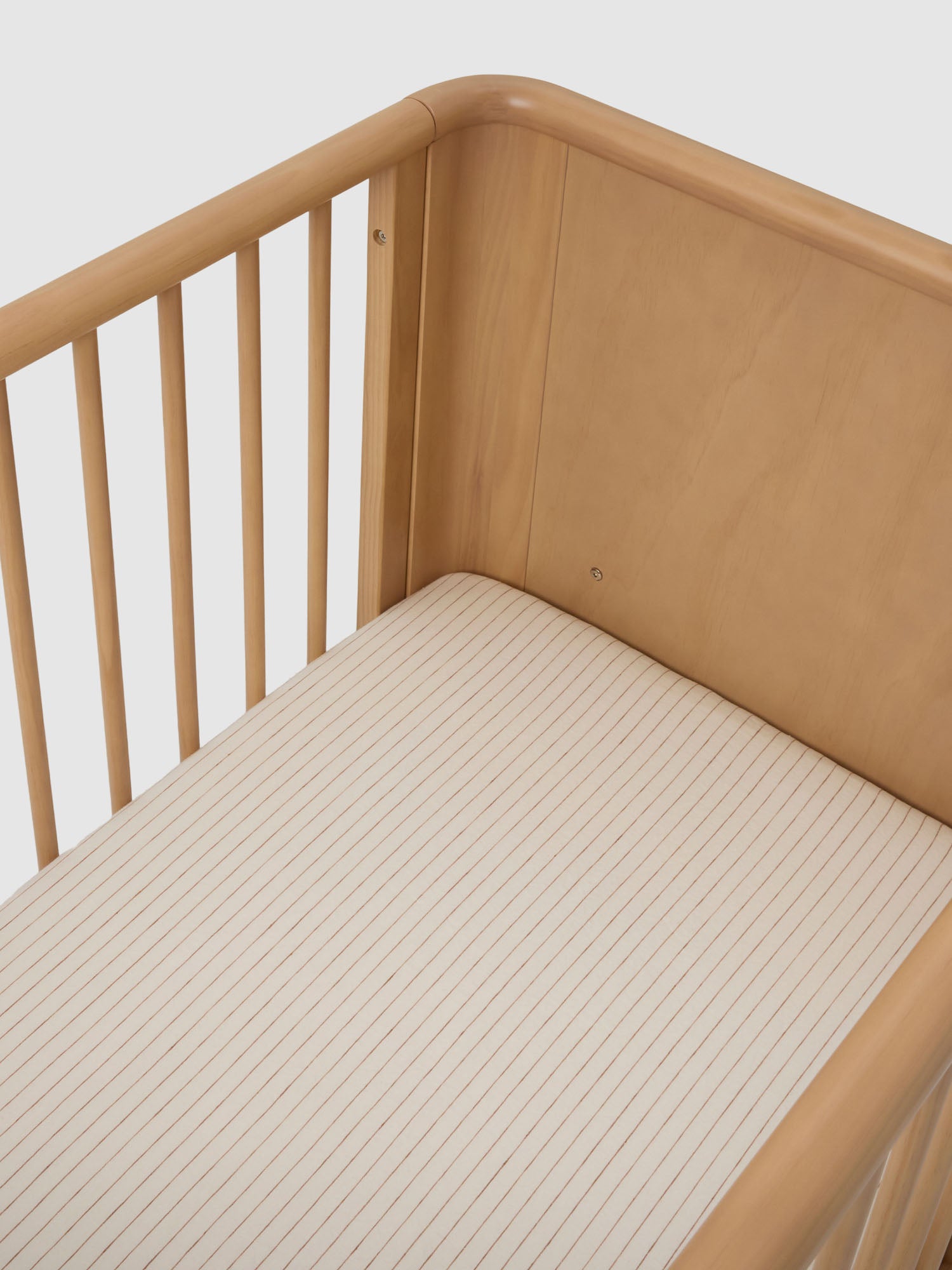 Ginger Striped Linen Cot Sheet
