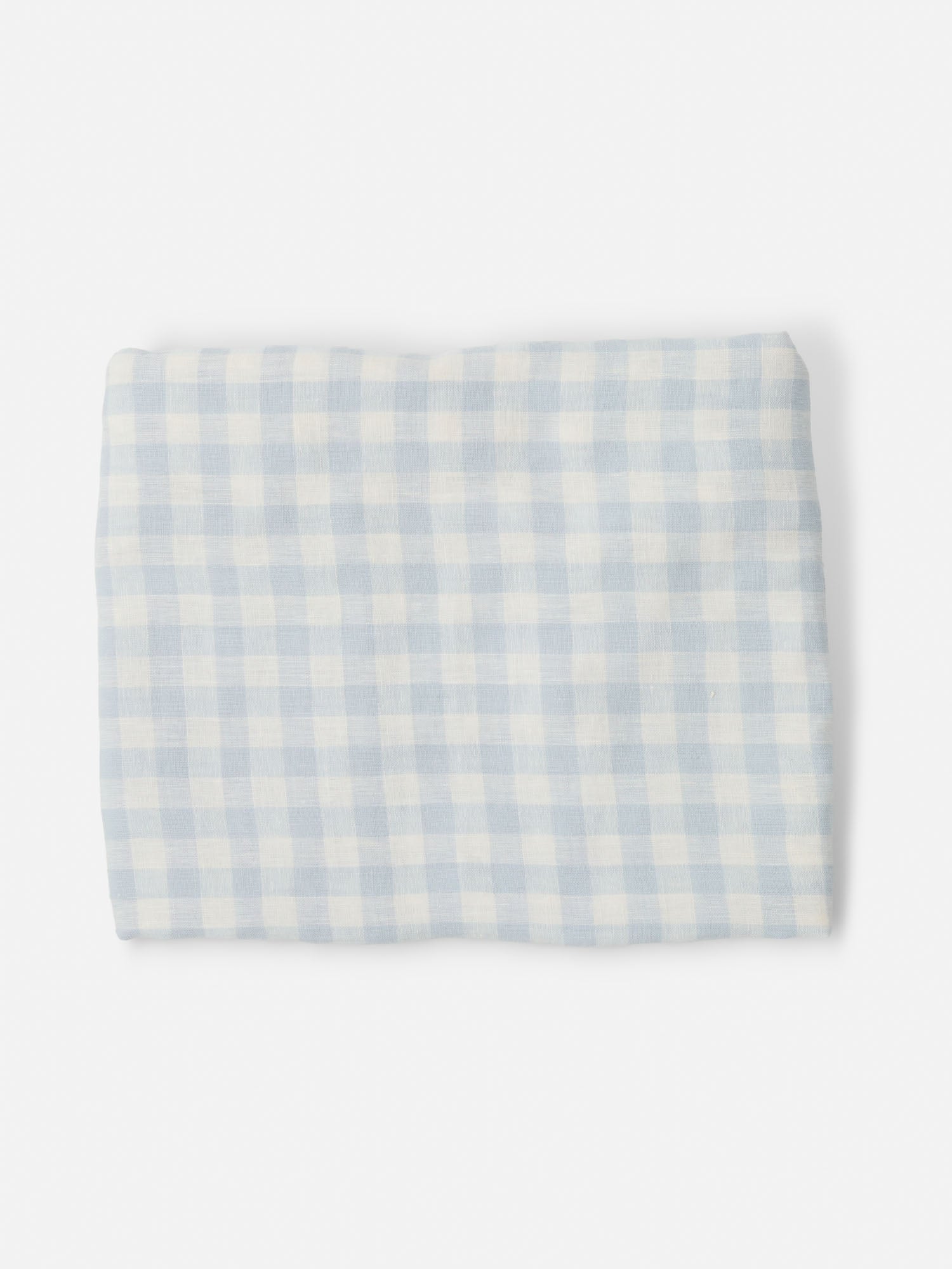 Soft Blue Gingham Linen Baby Lounger Cover