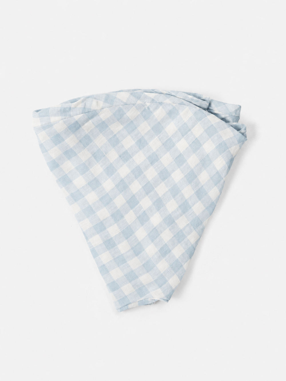 Linen Nursing Pillow Cover - Soft Blue Gingham
