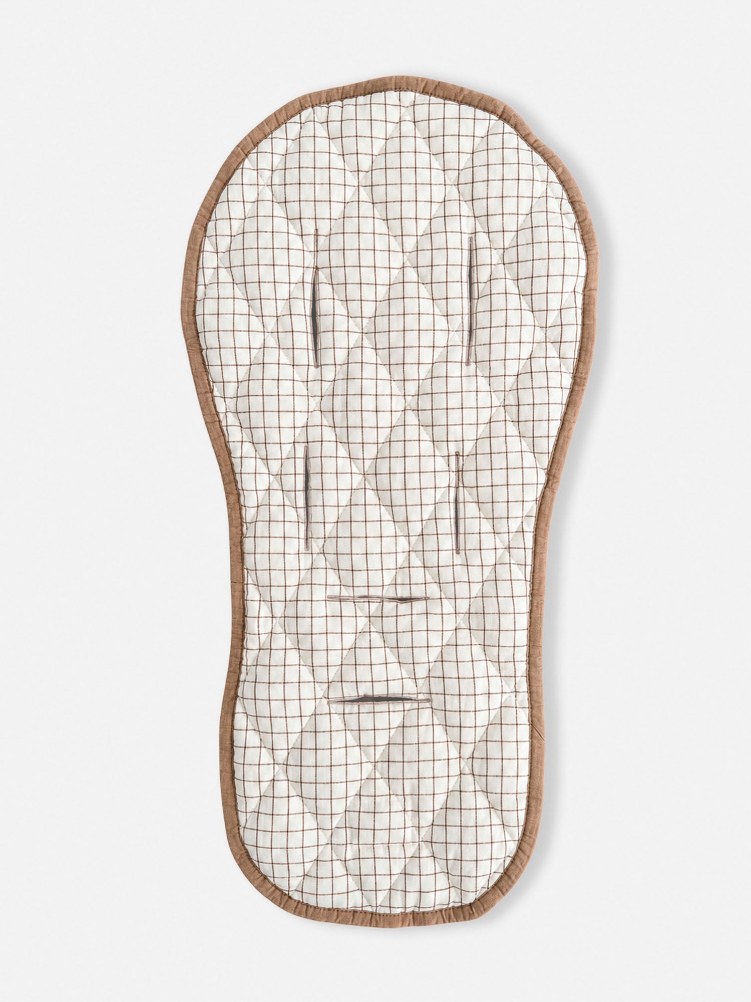 Linen Pram Liner - Cinnamon Check