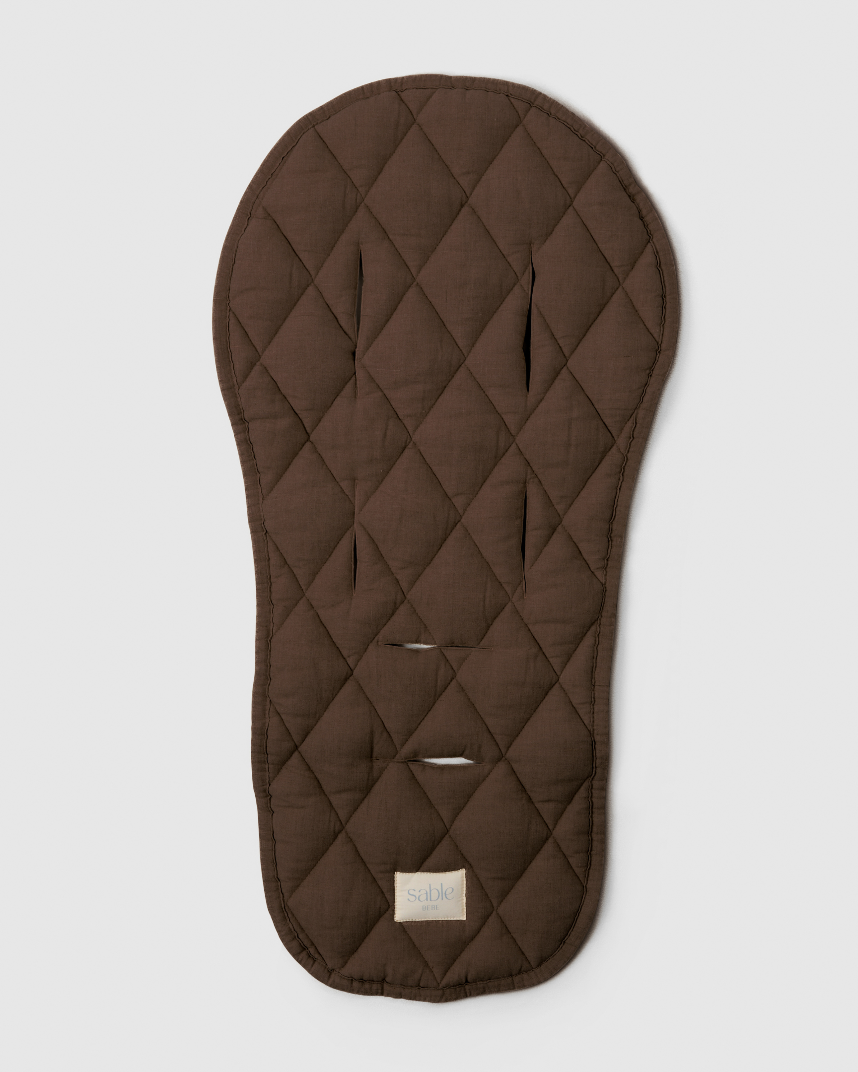 Chocolate and Natural Striped Pram Liner