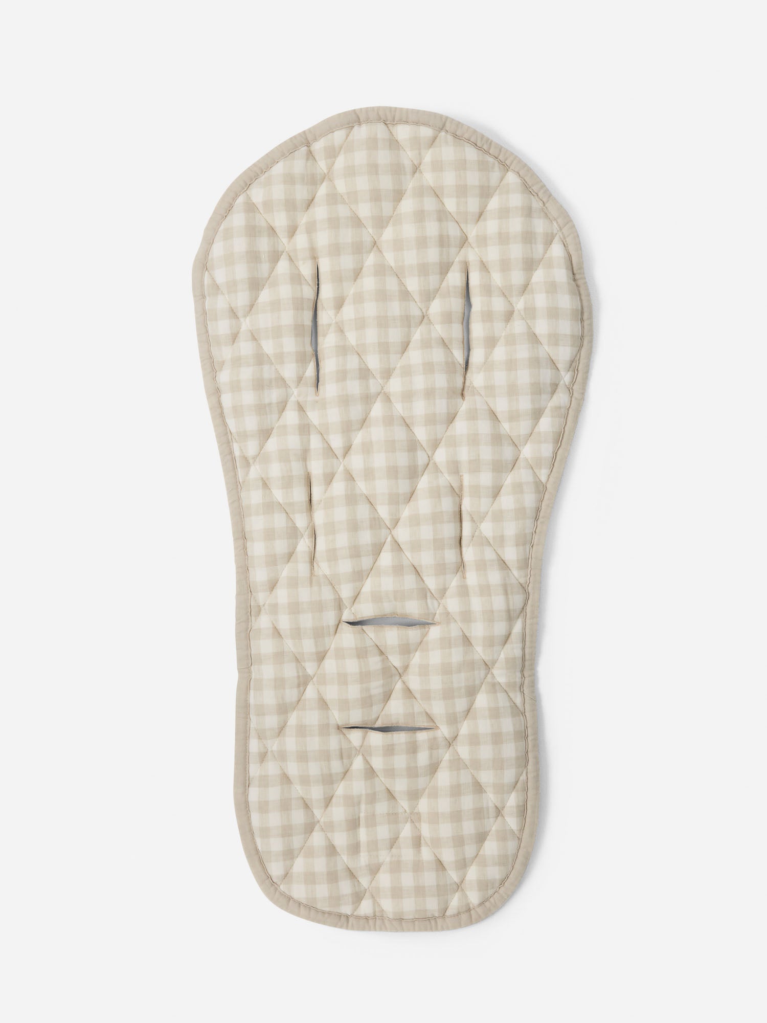 Linen Pram Liner - Dove Grey Gingham