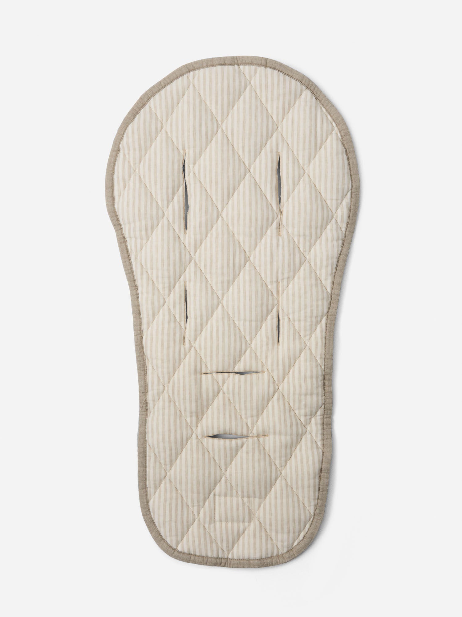 Linen Pram Liner - Natural Striped