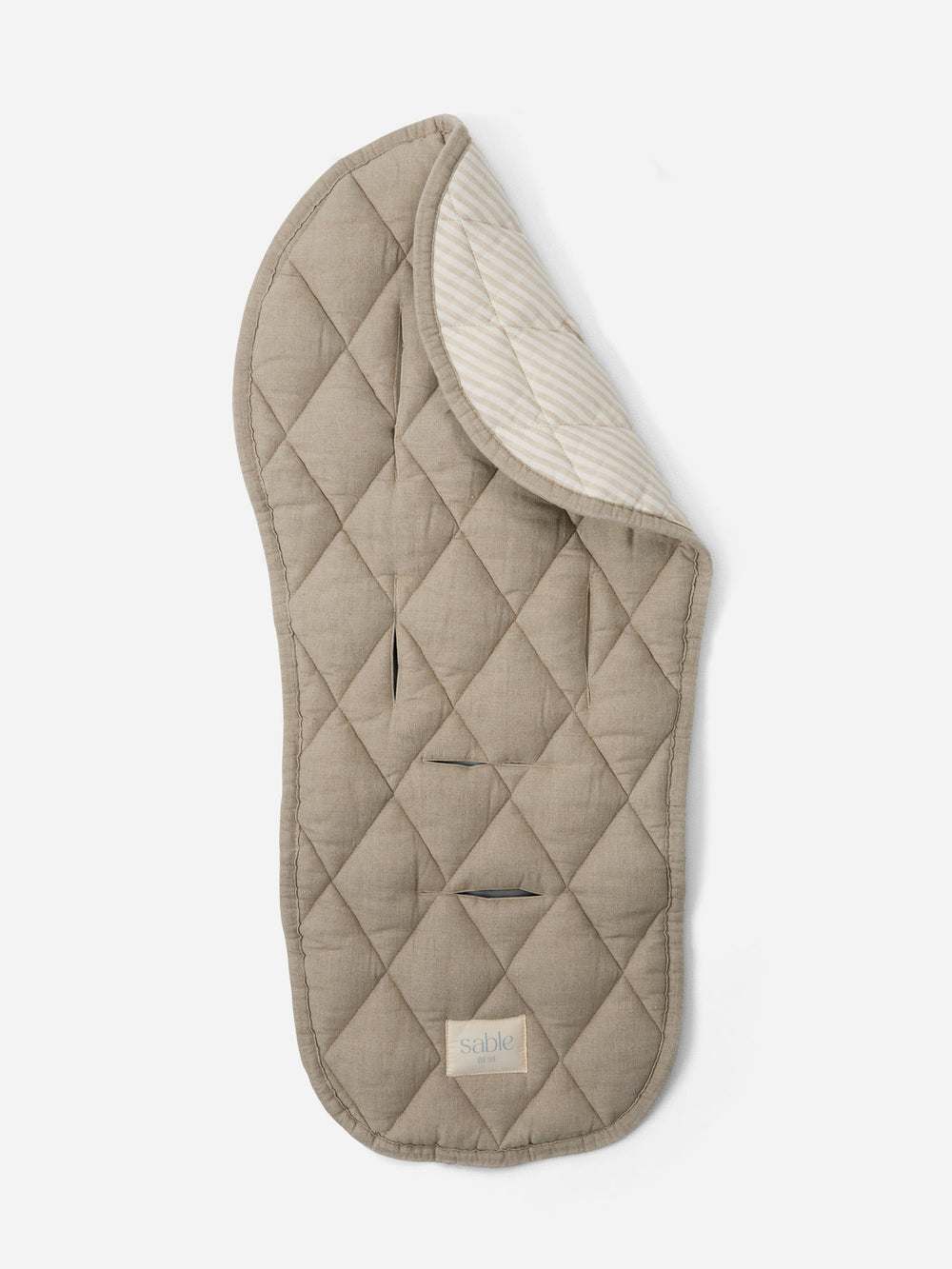 Linen Pram Liner - Natural Striped