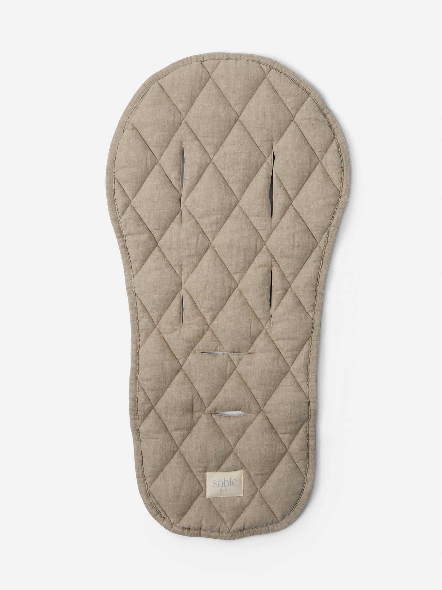 Linen Pram Liner - Natural Striped