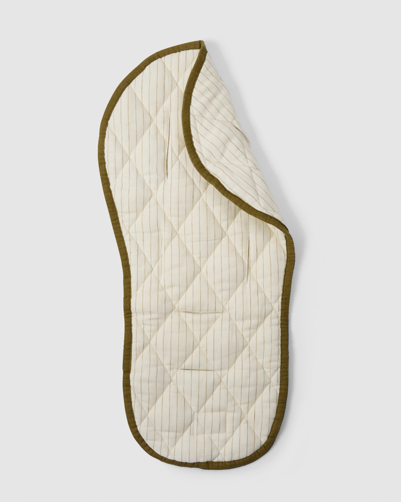 Linen pram liner for added comfort and support