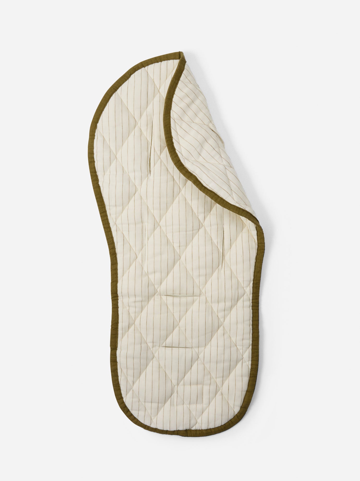 Olive Pinstriped Pram Liner
