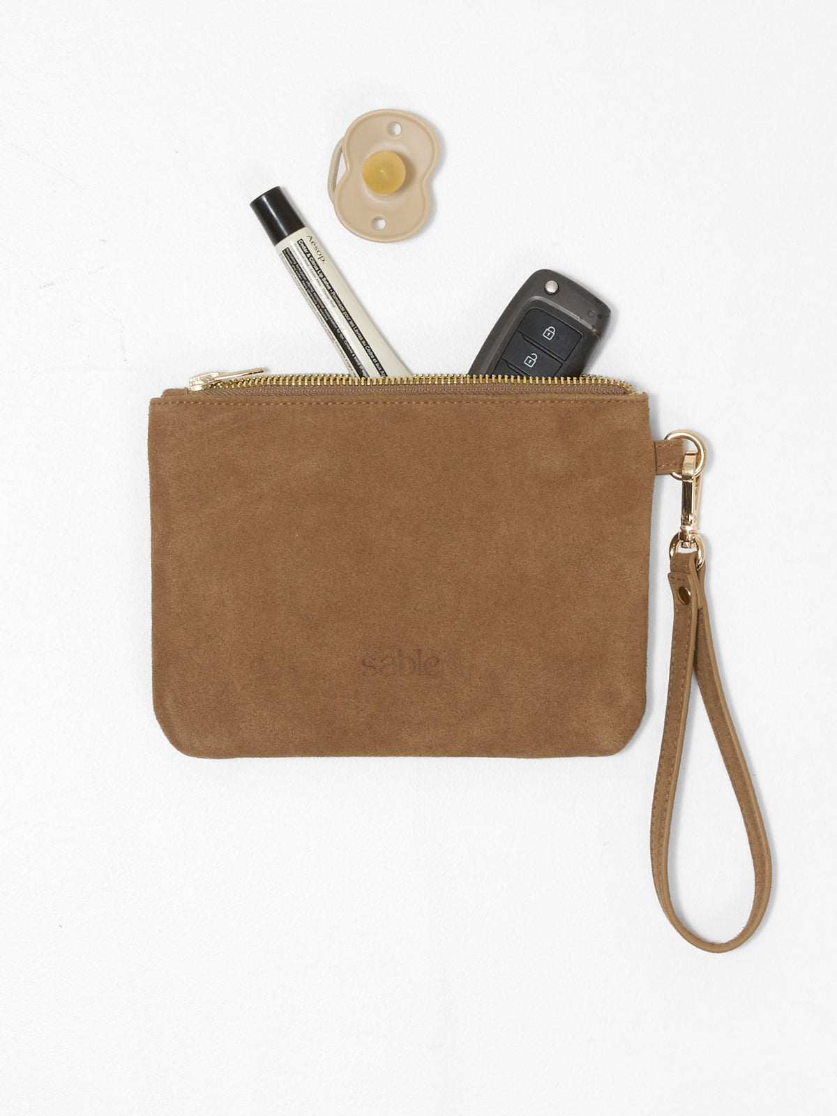 Essentials Pouch - Brown Suede