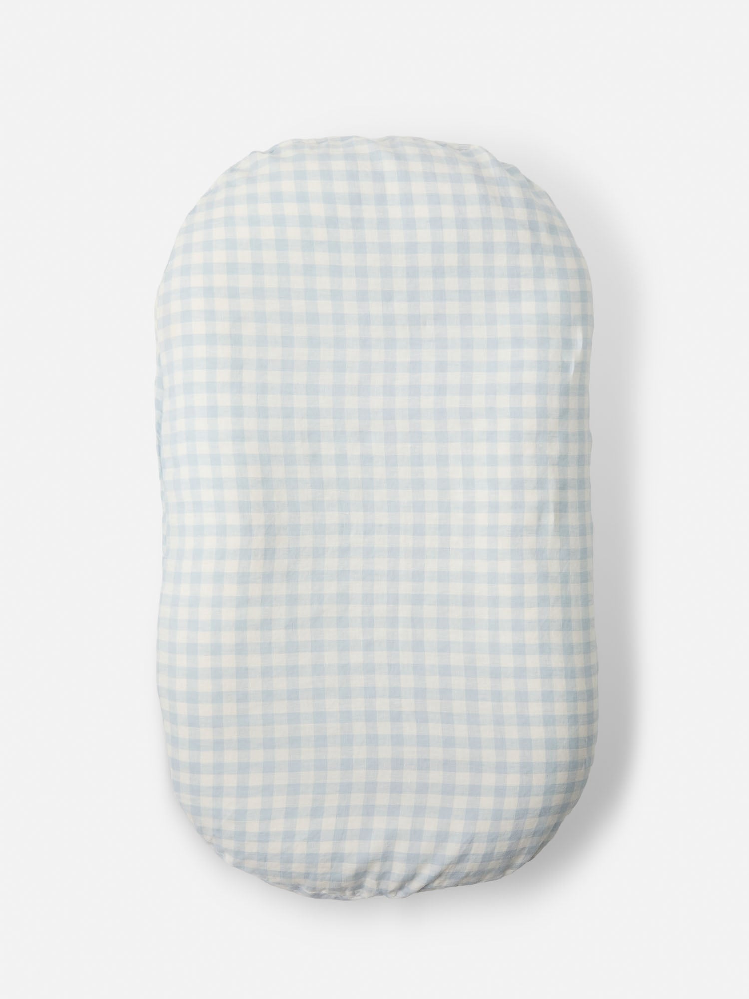 Soft Blue Linen Baby Lounger Cover linen baby lounger for supervised awake time and premium nursery styling neutral nursery styling