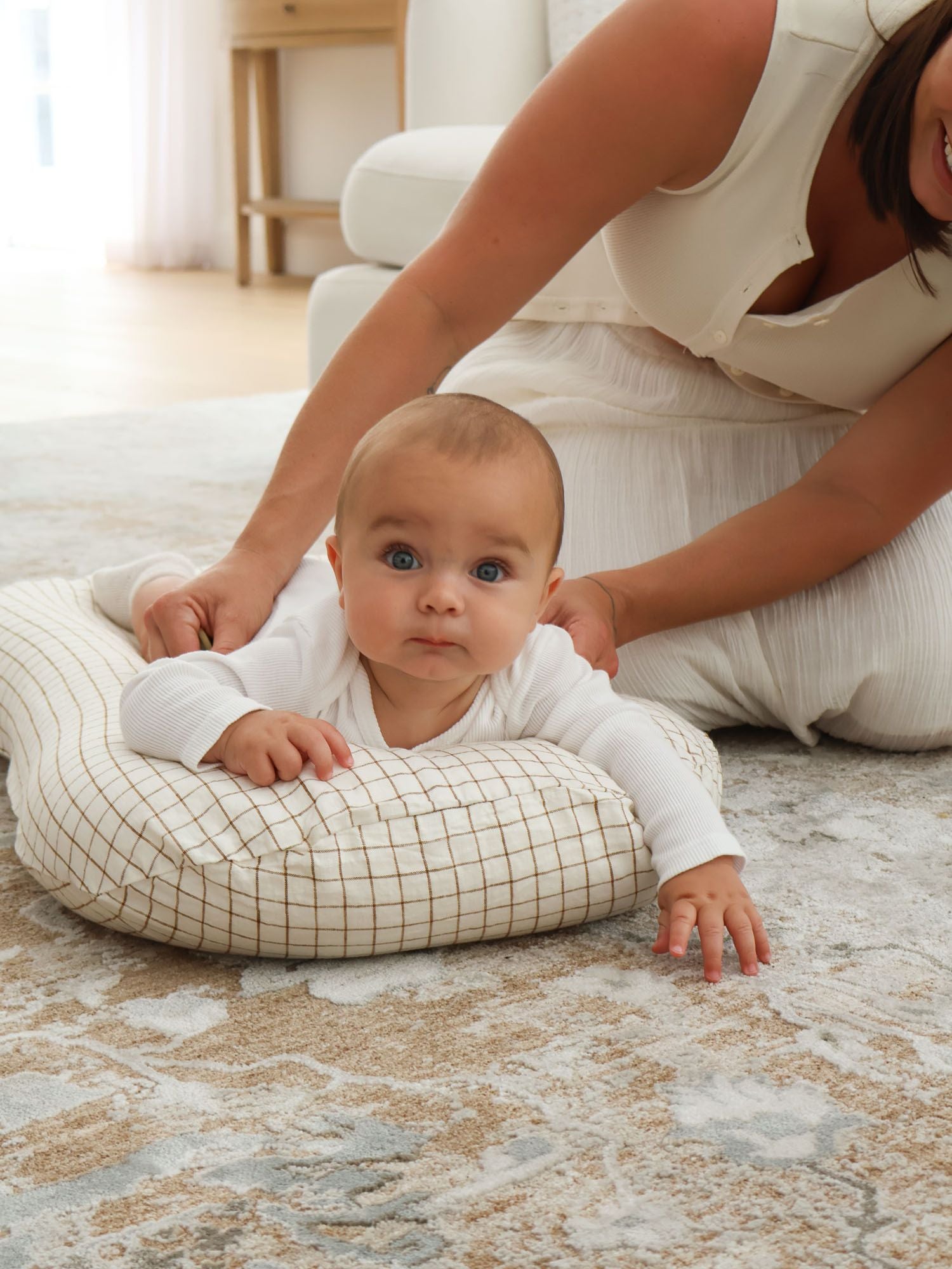 Baby Lounger - Cinnamon Check