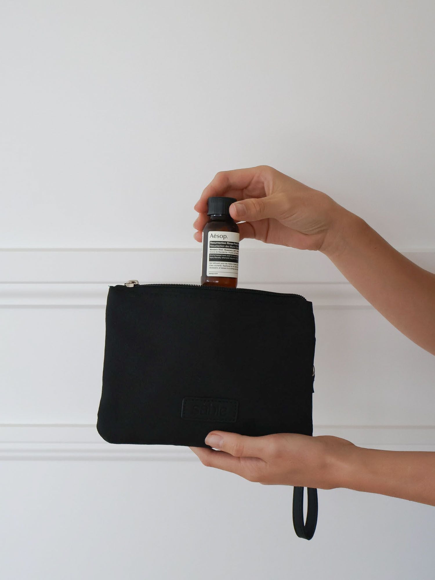 Black Essentials Pouch baby essentials pouch for nappy bag organisation and travel newborn nursery must have