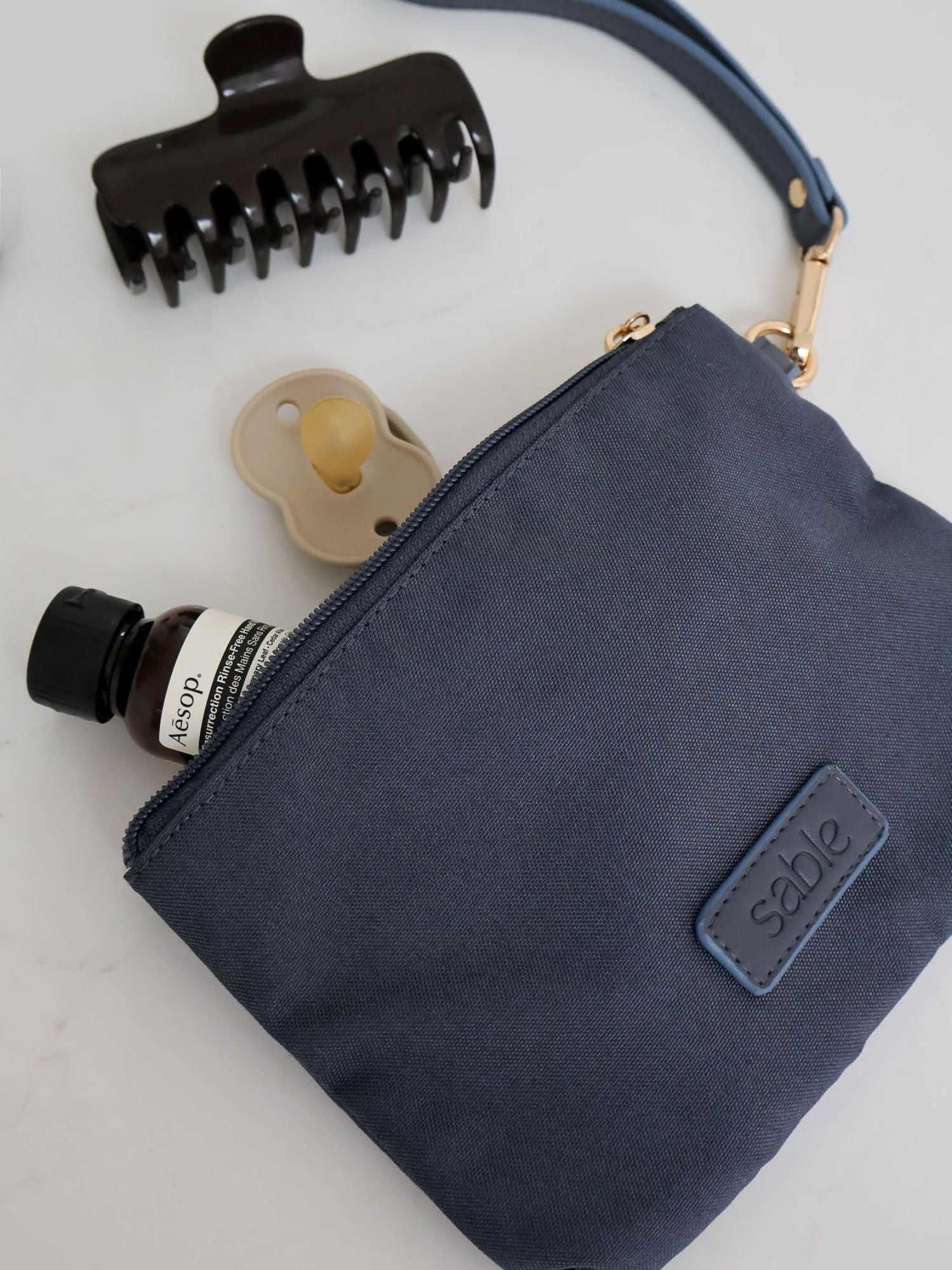 Dusty Blue Essentials Pouch