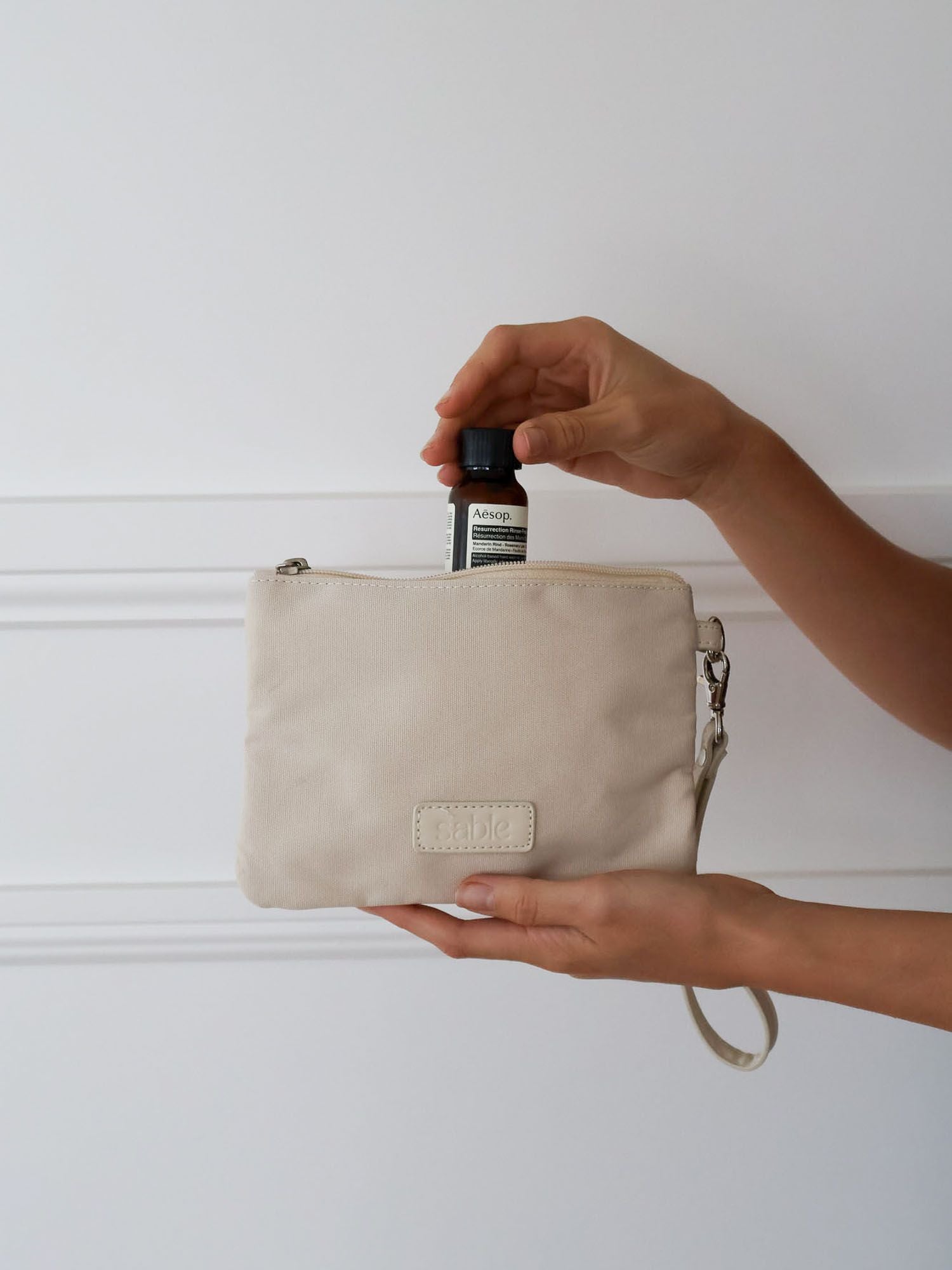Sand Essentials Pouch baby essentials pouch for nappy bag organisation and travel 100% pure linen baby bedding