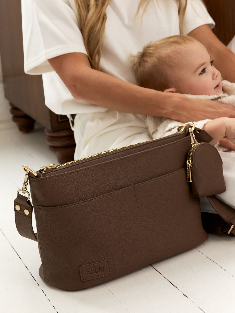 Signature Pram Caddy Bag Bundle - Chocolate Vegan Leather