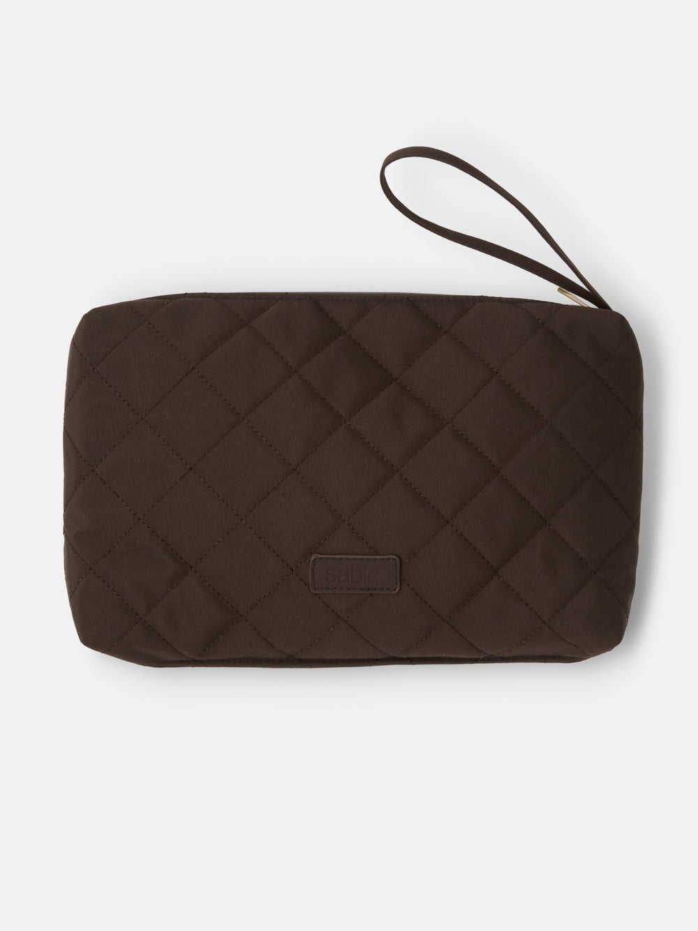 Chocolate quilted wet bag with wrist strap