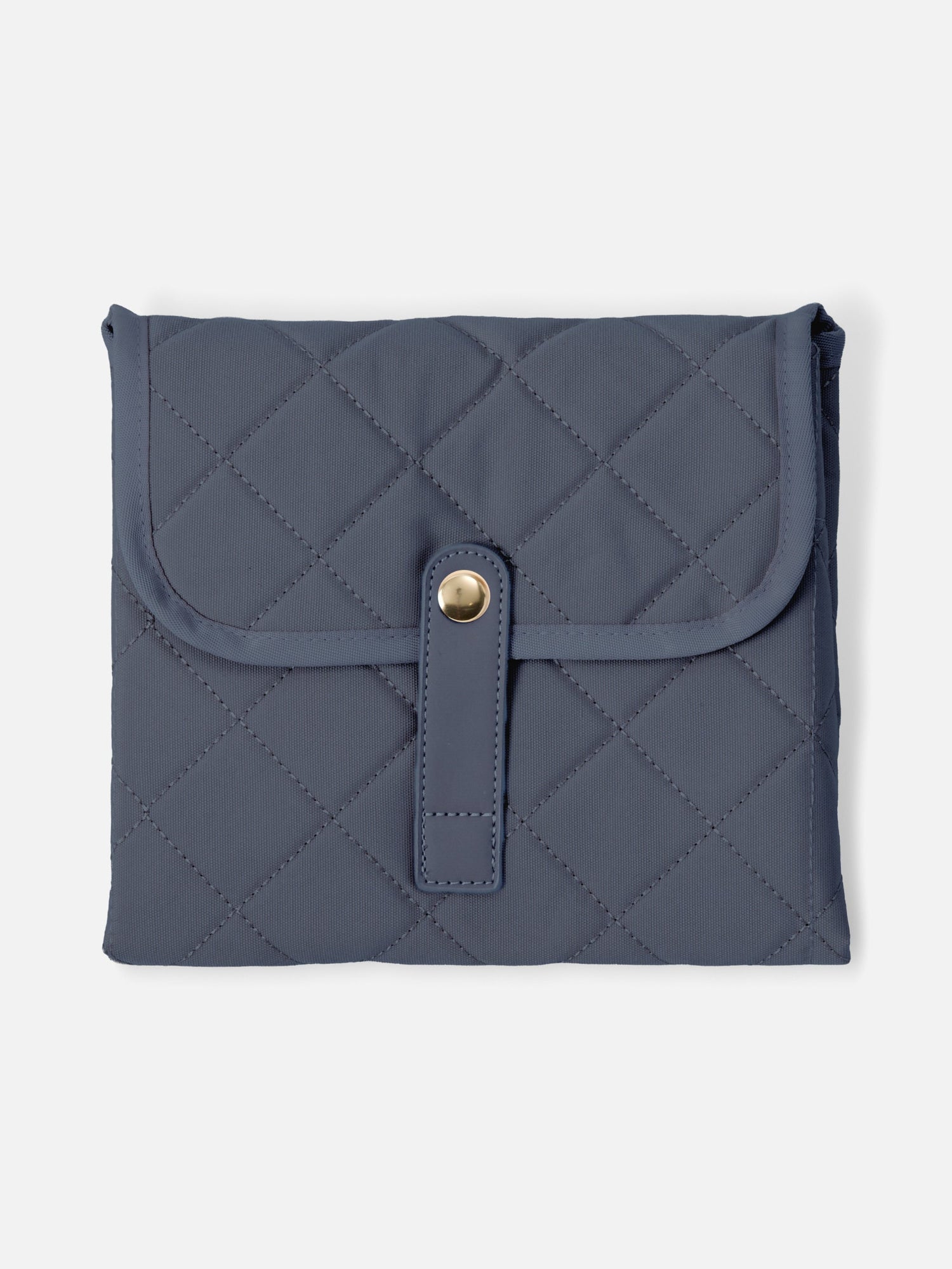 Dusty Blue Quilted Change Mat front product view for portable baby changes