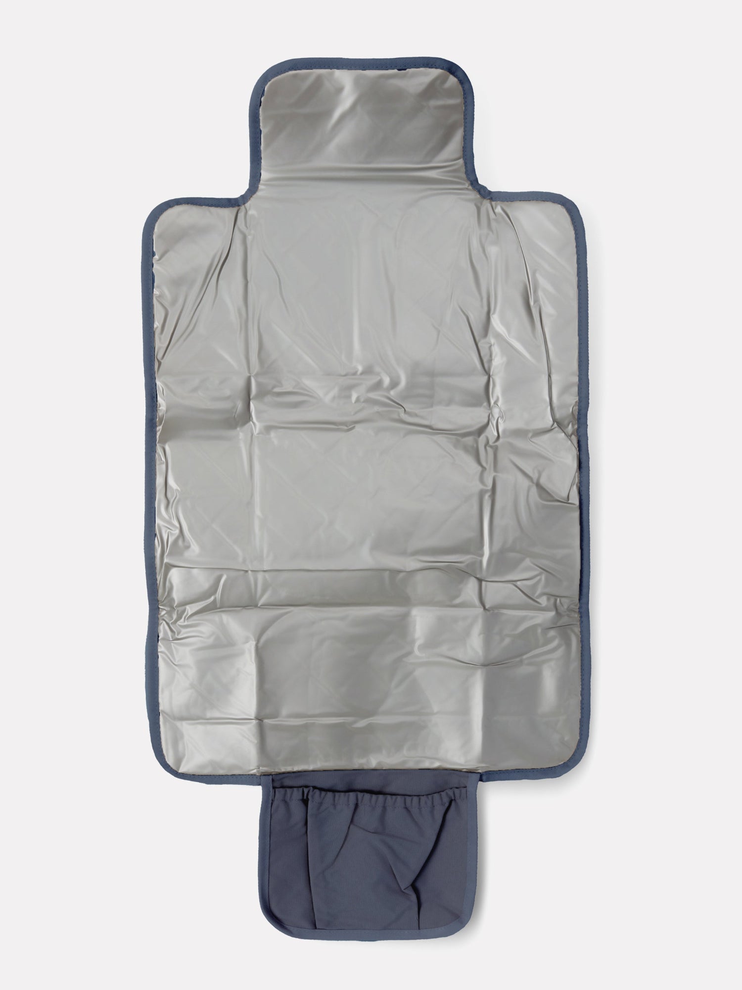 Dusty Blue Quilted Change Mat flat lay product image for portable baby changes