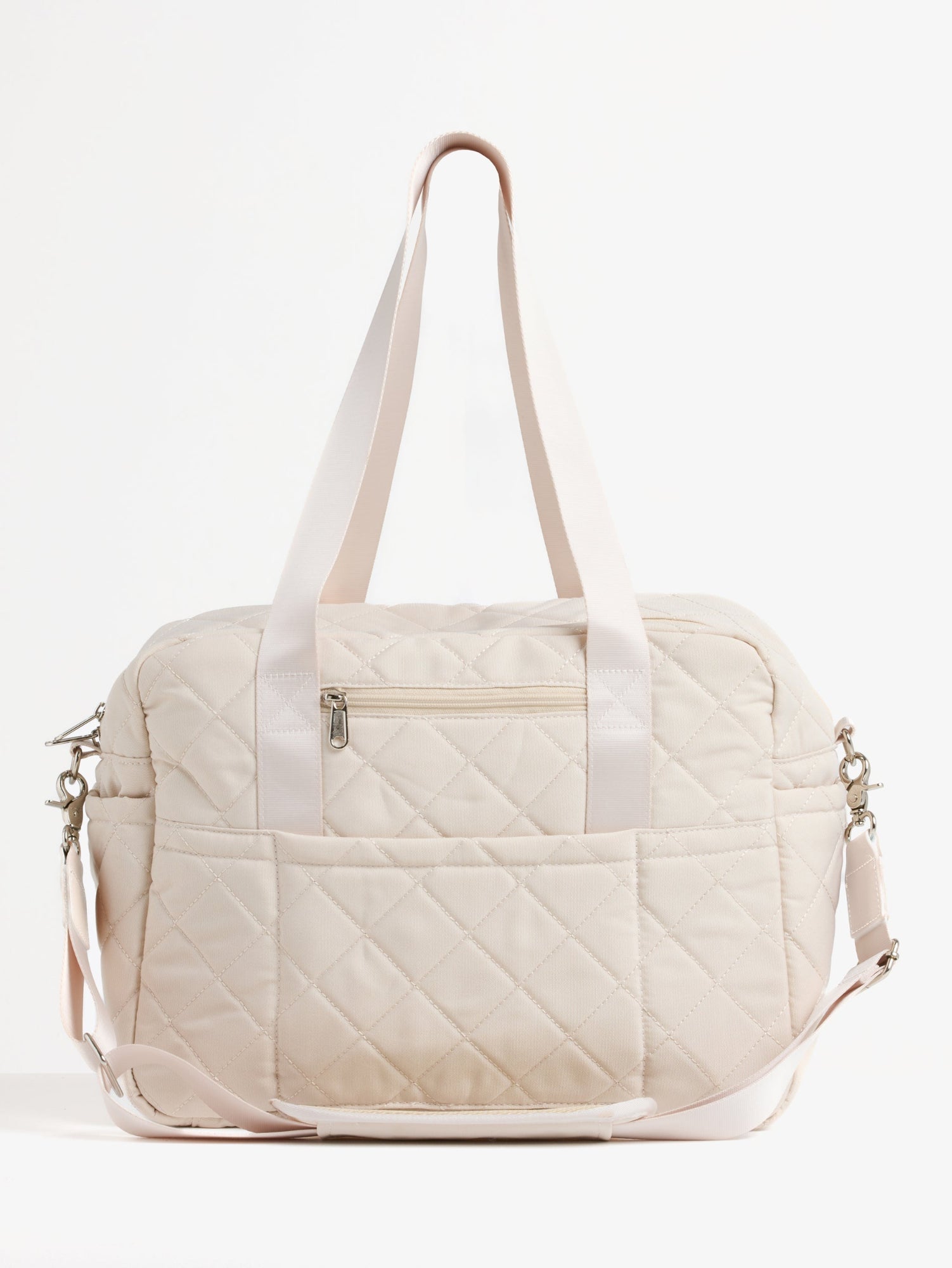 Sand Quilted Nappy Bag quilted nappy bag with spacious storage for baby travel and everyday parenting newborn nursery must have