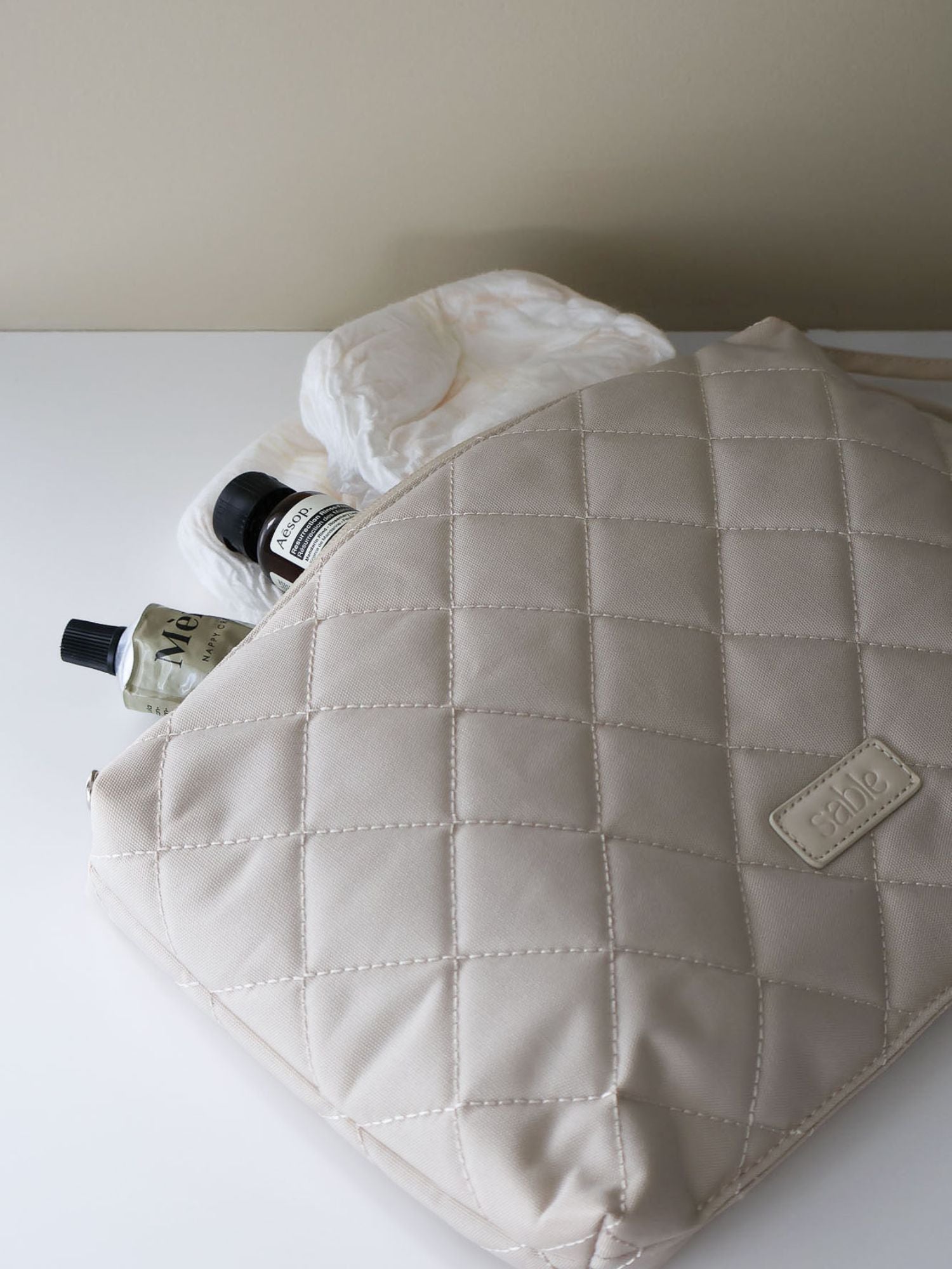 Sand Quilted Wet Bag quilted wet bag for nappies, baby essentials and on the go organisation premium baby essentials