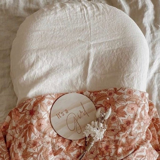 Peach Linen Baby Lounger Cover