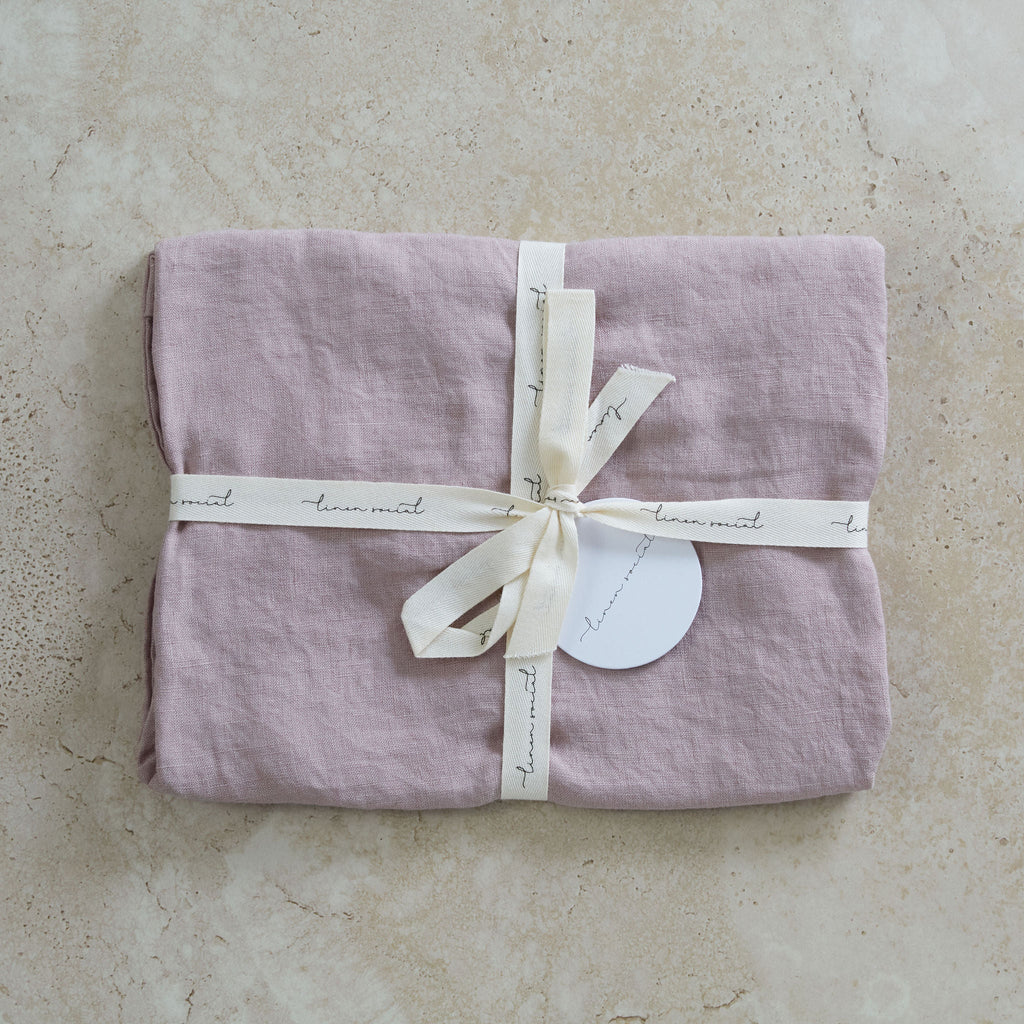 Dusty Pink Linen Baby Lounger Cover
