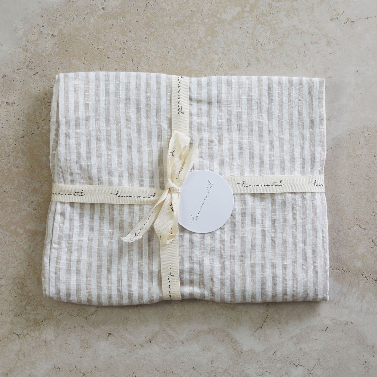 Linen Baby Lounger Cover Natural Striped Sable Bebe