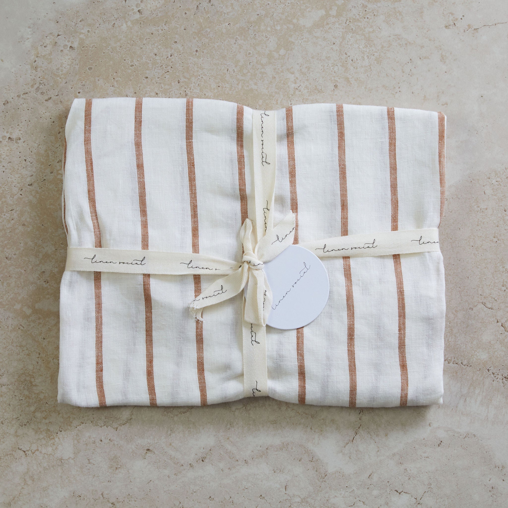 Sandalwood Striped Linen Baby Lounger Cover