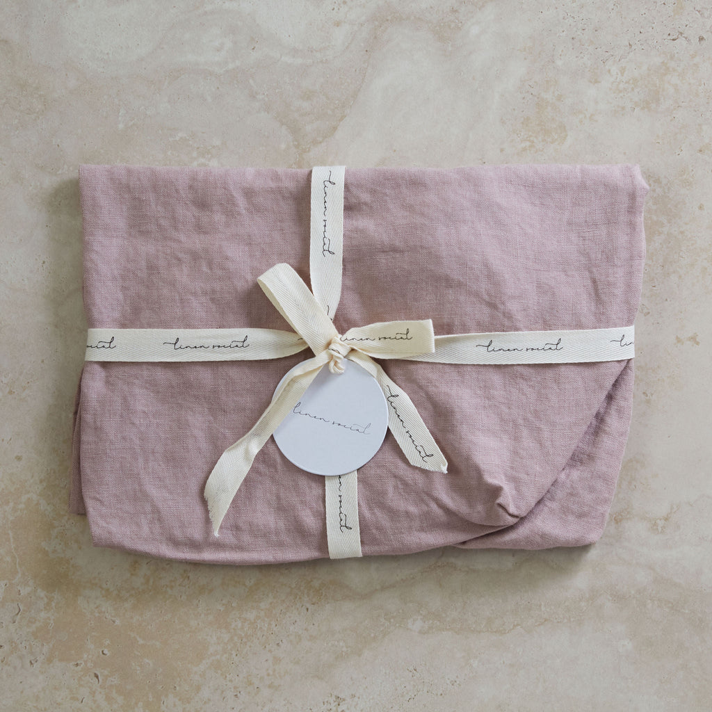 Dusty Pink Linen Bassinet Sheet