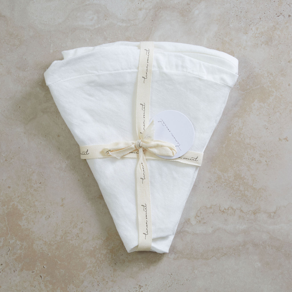 Linen Nursing Pillow Cover - White