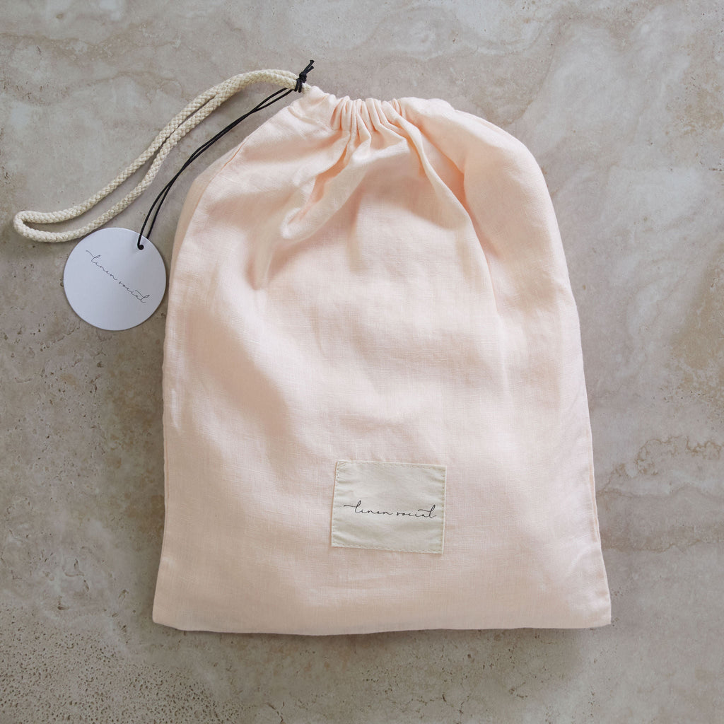 Peach Linen Cot Sheet