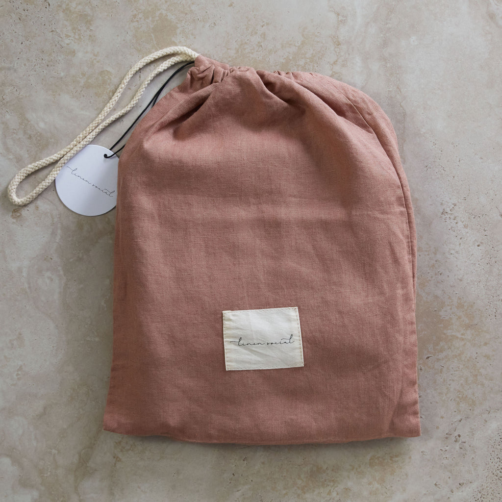 Clay Linen Cot Sheet