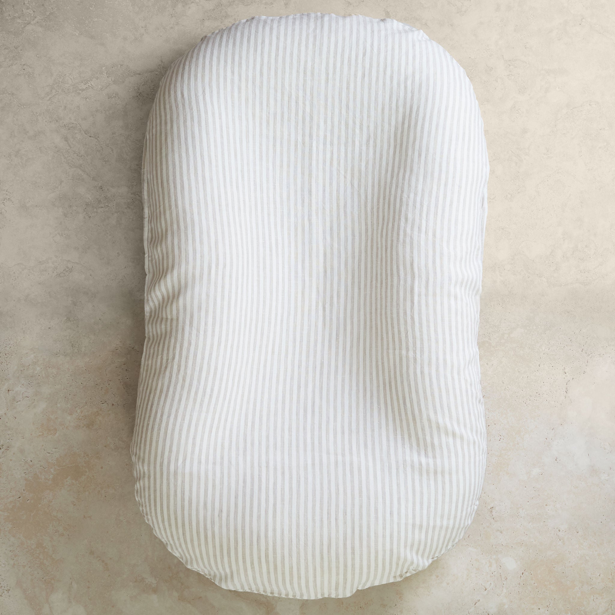Linen Baby Lounger | Natural Striped