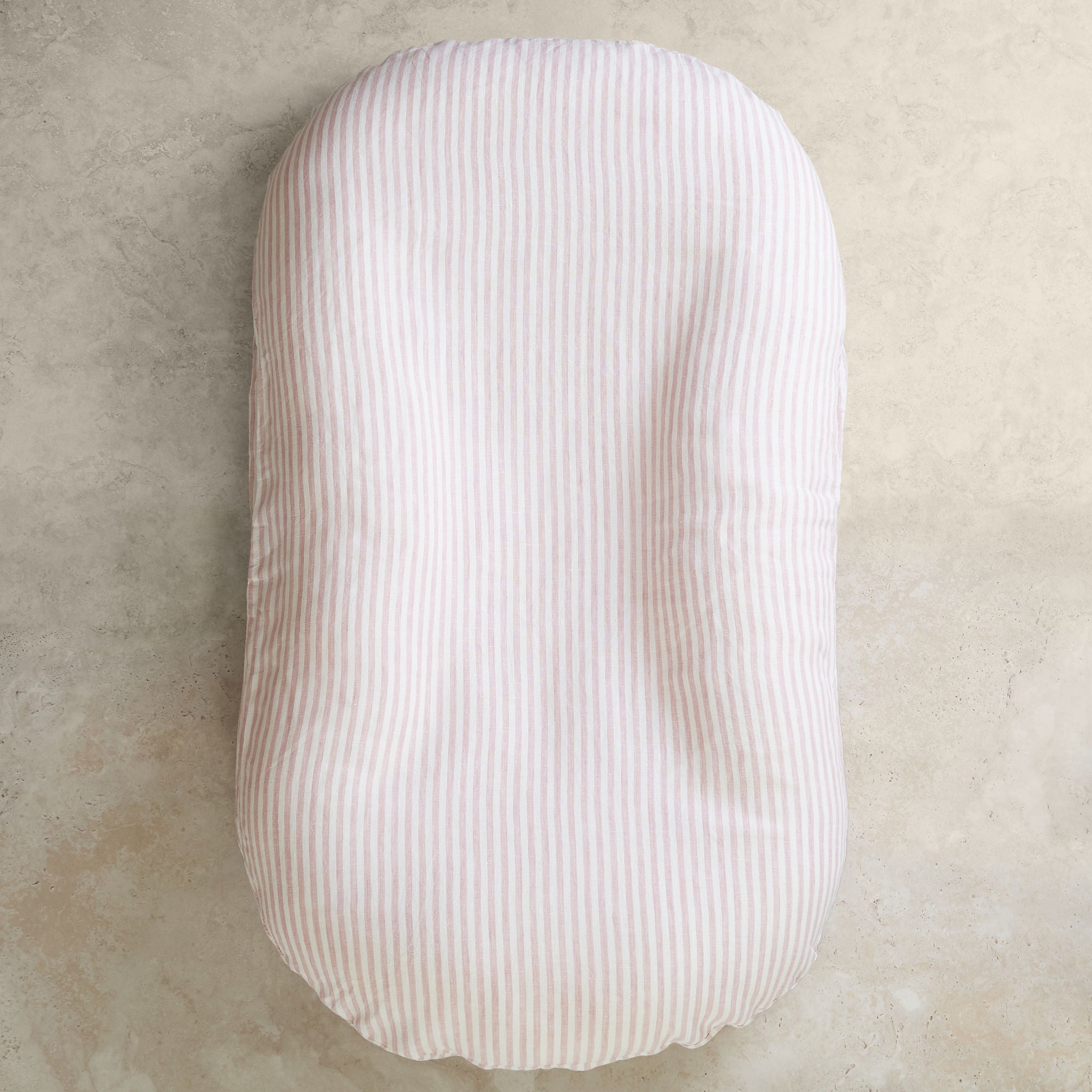 Linen Baby Lounger | Pink Striped
