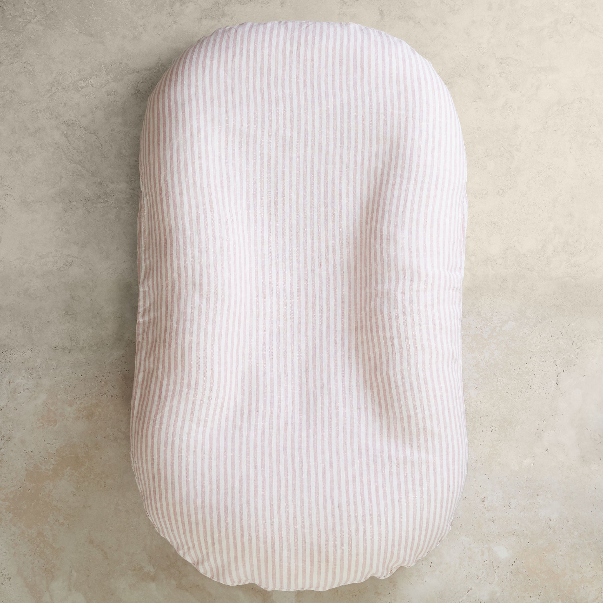 Linen Baby Lounger | Pink Striped