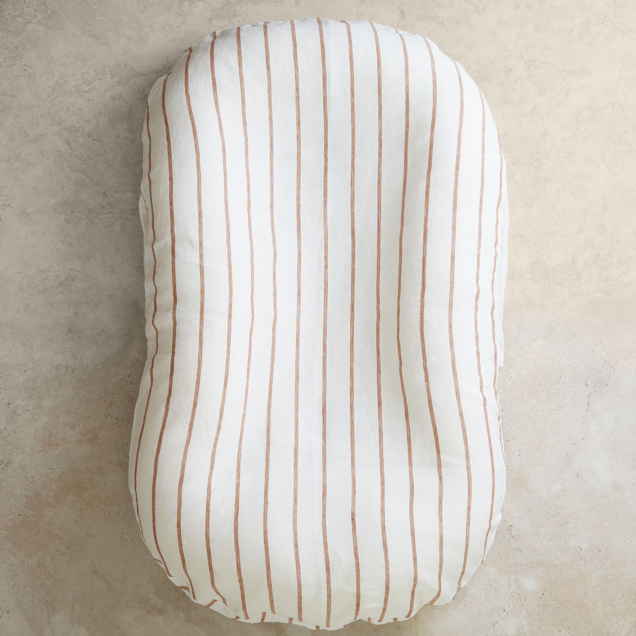 Linen Baby Lounger | Sandalwood Striped